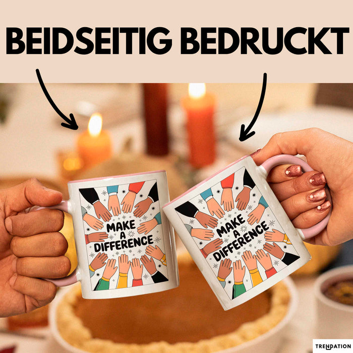Freiwilliger Tasse Geschenk Lustige Geschenkidee Spruch Für Veränderungs Macher Rosa Trendation
