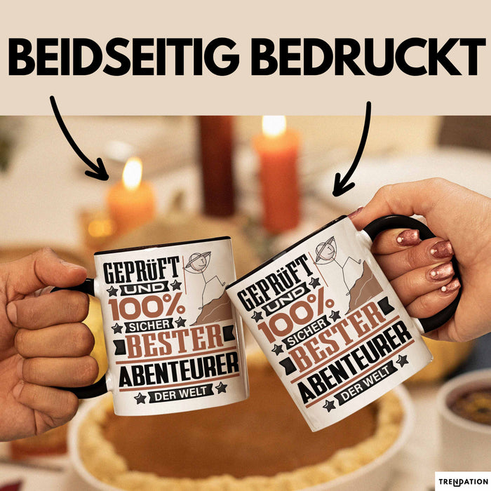 Abenteurer Geschenk Lustiger Spruch für Abenteurer Geschenkidee Bester Abenteurer Der Welt Schwarz Trendation