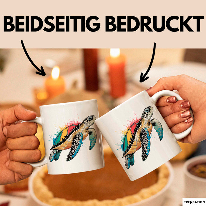 Schildkröte Tierliebhaber Tasse Geschenk Lustige Geschenkidee Spruch Weiß Trendation