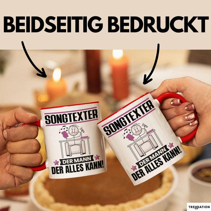 Songtexter Tasse Geschenk für Songtexter Der Mann Der Alles Kann Geschenkidee zum Geburtstag Rot Trendation