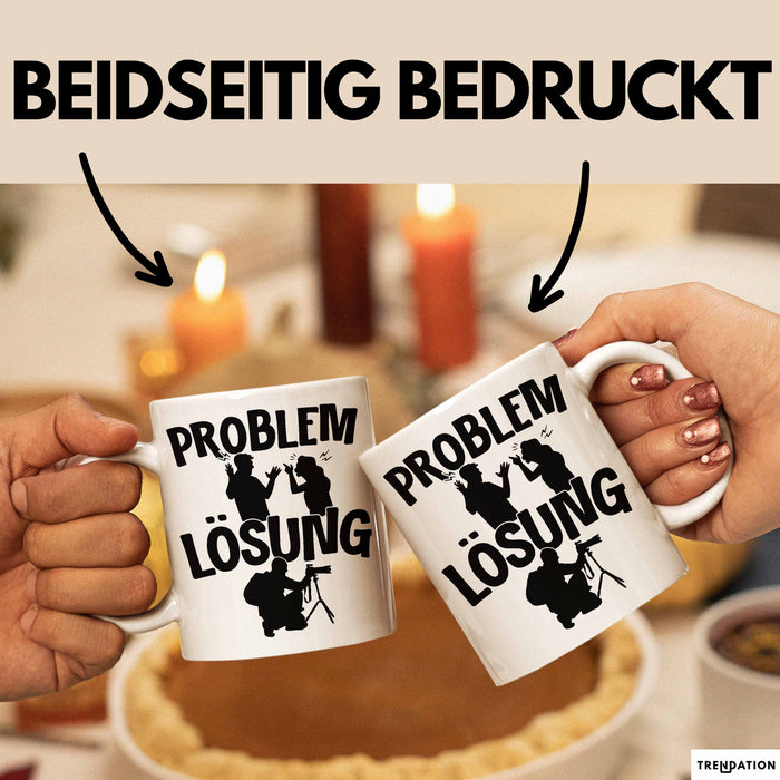 Fotograf Tasse Geschenk für Fotograf Männer Geschenkidee Problem und Lösung Fotografieren Weiß Trendation