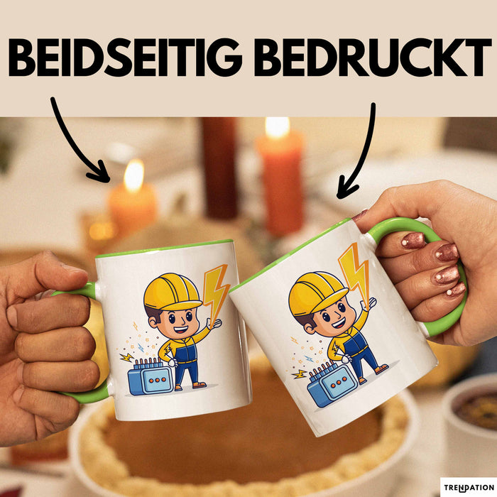 Elektriker Tasse Geschenk Lustige Geschenkidee Spruch Für Elektro Profis Grün Trendation