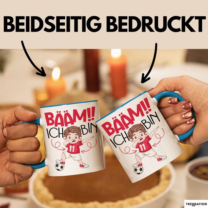 Bääm Ich Bin 11 Tasse Jungs Fußball Geschenk 11. Geburtstag Blau Trendation