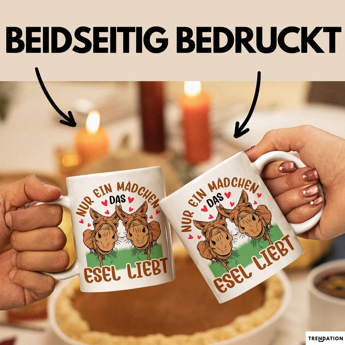 Esel-Liebhaberin Tasse Geschenk Mädchen Frauen Esel-Liebhaber Geschenkidee Becher Weiß Trendation
