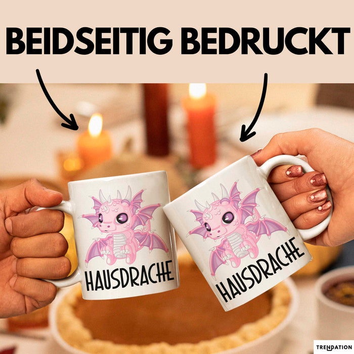 Hausdrache Tasse Geschenk Becher Weiß Trendation
