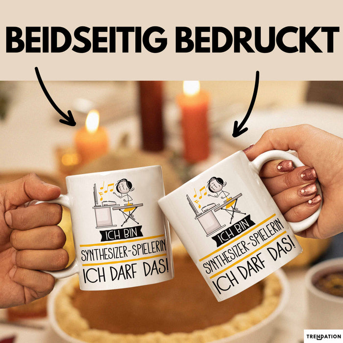 Geschenk für Synthesizer-Spielerin Tasse Lustige Geschenkidee Geburtstag Ich Bin Synthesizer-Spielerin Ich Darf Das Weiß Trendation
