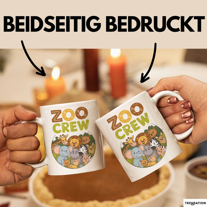 Zoo Tiere Liebhaber Tasse Geschenk Lustige Geschenkidee Spruch Zoo Crew Weiß Trendation