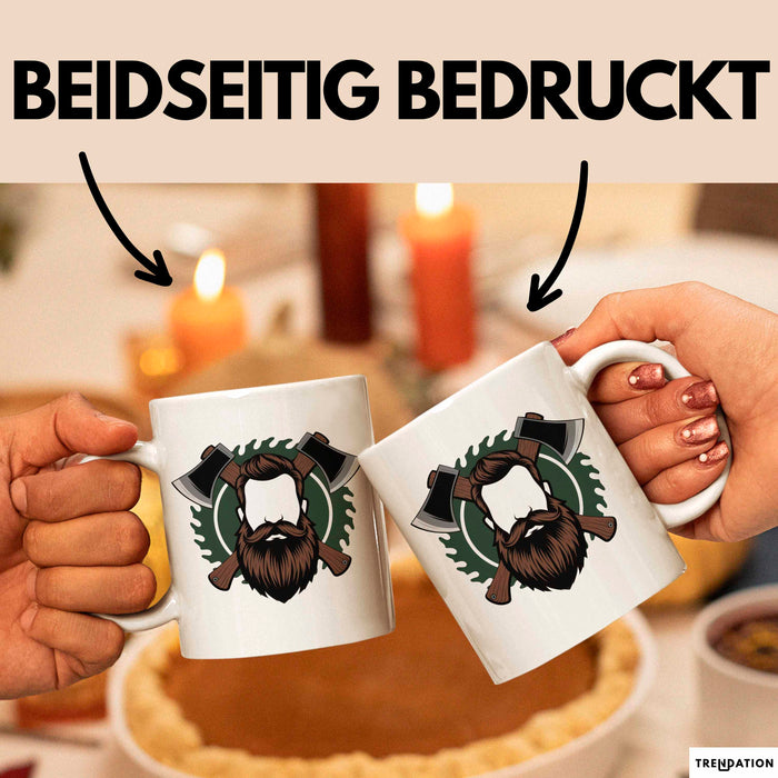 Holzfäller Tasse Geschenkidee Waldarbeiter Lustiger Spruch Geschenkidee Lustig Weiß Trendation