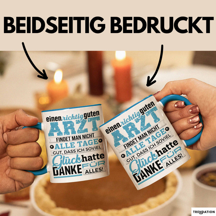 Arzt Tasse Geschenk Richtig Guten Arzt Lustiger Spruch Dankeschön Blau Trendation