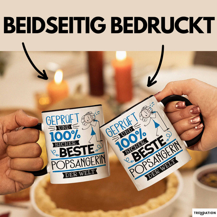 Beste Popsängerin Der Welt Tasse Geschenk für Eine Popsängerin Geprüft Und Sicher Geschenkidee Geburtstag Weihnachten Trendation