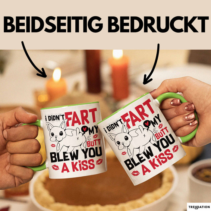Boxer Tasse Geschenk Valentinstag I Didn't Fart My Butt Blew You A Kiss Geschenkidee Hundebesitzer Liebe Kaffee-Becher Grün Trendation