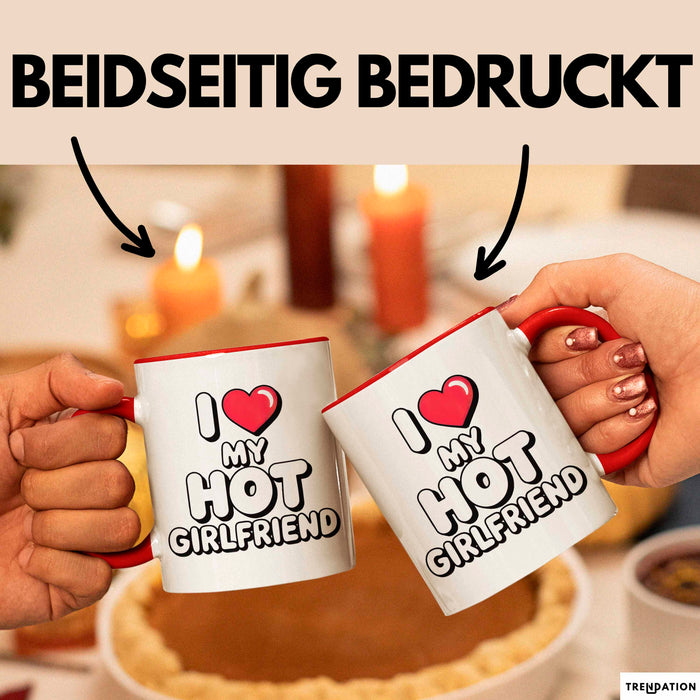 Freundin Tasse Geschenk Liebe Heiße Freundin Romantischer Geschenkidee Lustig Rot Trendation