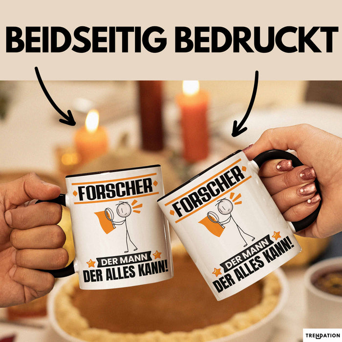 Forscher Tasse Geschenk für Forscher Der Mann Der Alles Kann Geschenkidee zum Geburtstag Schwarz Trendation