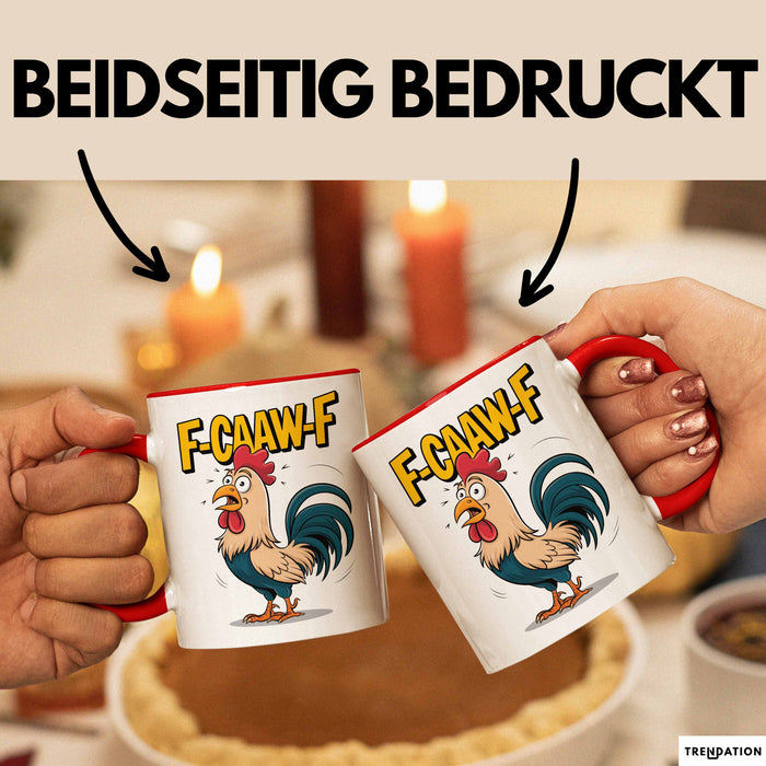 Hahn Tasse Geschenk F-Caaw-F Lustige Geschenkidee Vogel Bauernhof