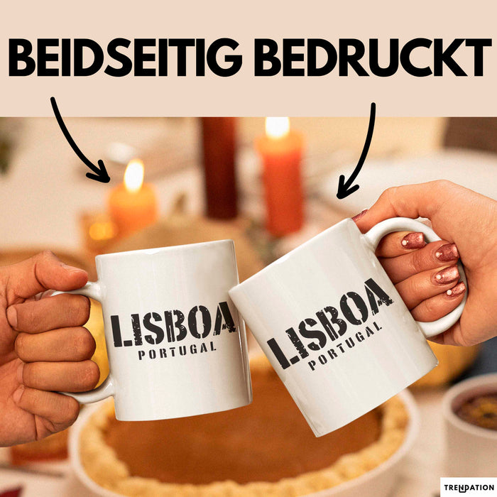 Lissabon Portugal Tasse Geschenk Lustige Geschenkidee Spruch Weiß Trendation