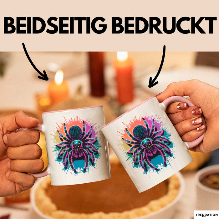 Spinne Vogelspinne Tier Tasse Geschenk Lustige Geschenkidee Spruch Rosa Trendation