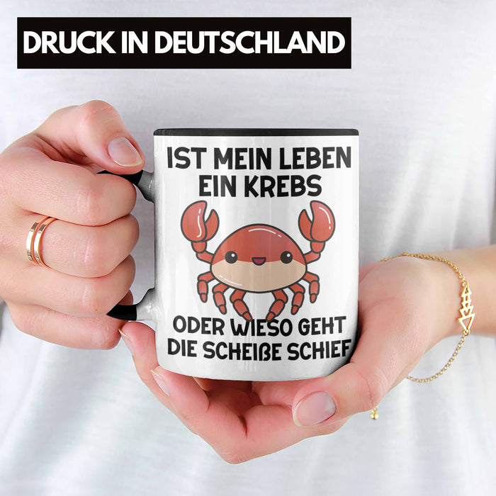 Dank Meme Tasse Spruch Internet Meme Geschenkidee Depressionen Ist Mein Leben Ein Krebs Oder Wieso Geht Die SCH Schief? Schwarz Trendation