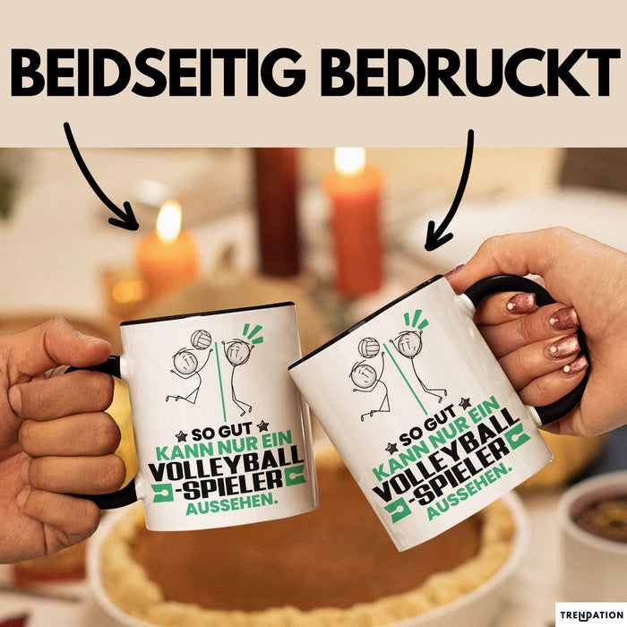 Volleyballspieler Geschenk Tasse So Gut Kann Nur Ein Volleyballspieler Aussehen Geschenkidee Kaffee-Becher Schwarz Trendation