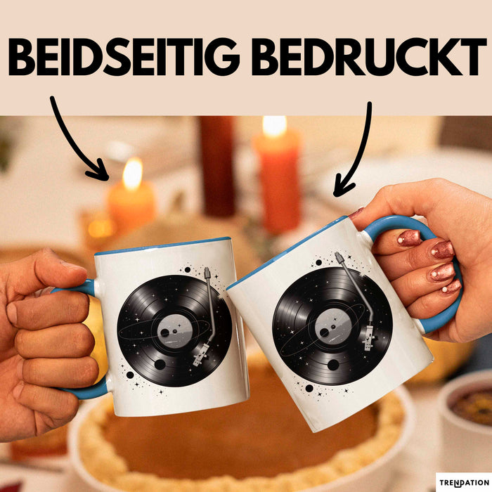 Vinyl Schallplatten Musikliebhaber Musiker Tasse Geschenk Lustige Geschenkidee Spruch Blau Trendation