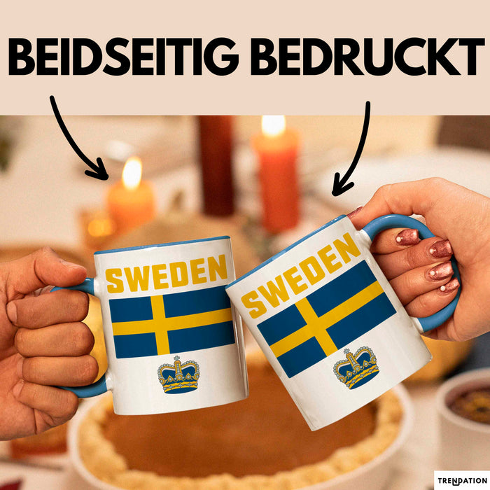 Schweden Skandinavien Schwedisch Tasse Geschenk Lustige Geschenkidee Spruch Blau Trendation