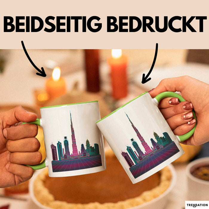Dubai VAE Burj Khalifa Tasse Geschenk Lustige Geschenkidee Spruch Grün Trendation