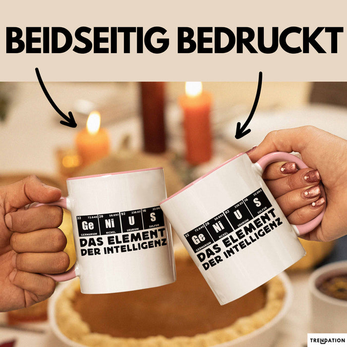 Chemiker Tasse Geschenk Für Chemie-Studenten Genius Das Element Der Inztelligenz Kaffee-Becher Rosa Trendation