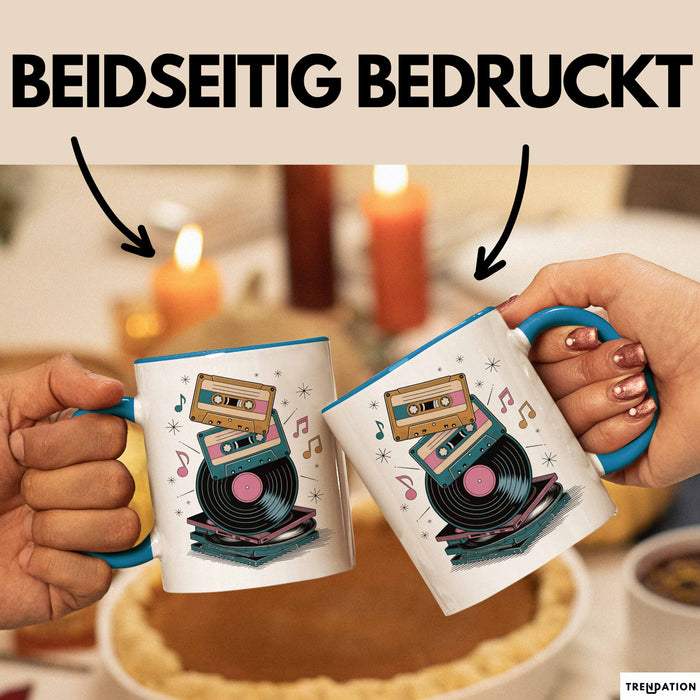 Retro Fan Tasse Geschenkidee für Vintage Liebhaber Blau Trendation