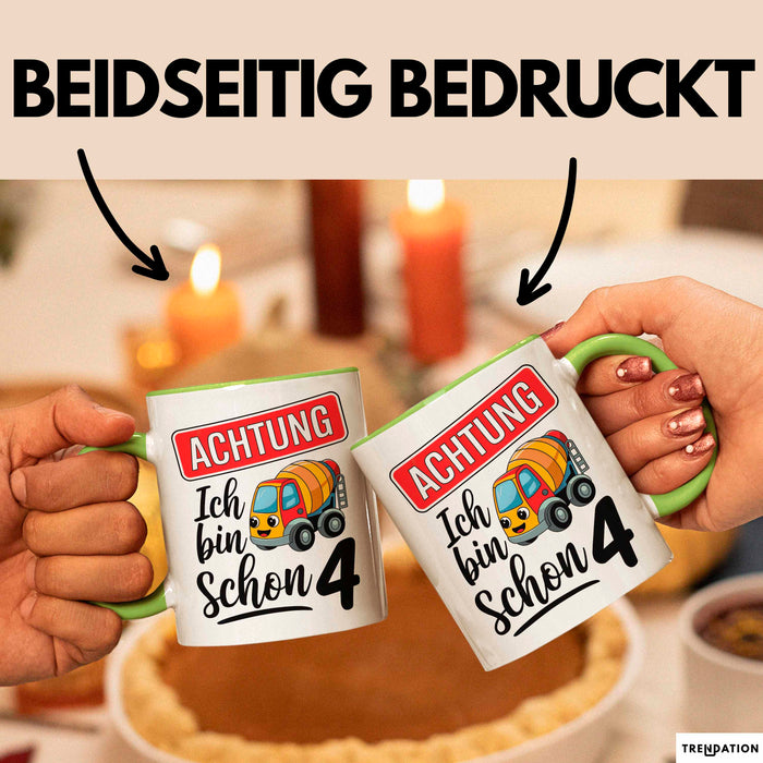 4. Geburtstag Tasse Geschenk Ich bin schon 4 Geschenkidee Geschenkidee Lustig Grün Trendation