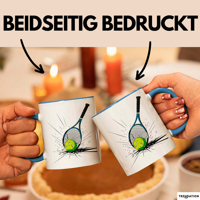 Tennis Spieler Tasse Geschenkidee für Tennisliebhaber Blau Trendation
