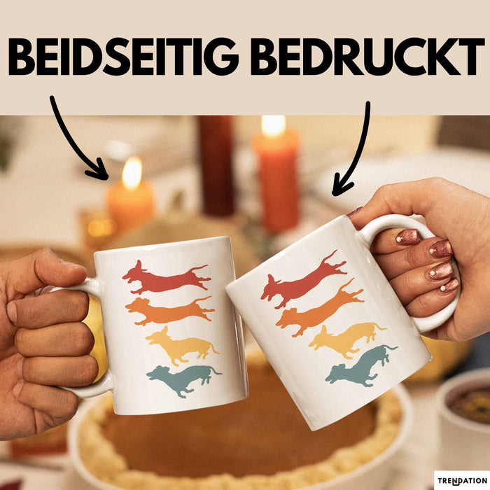 Hunde Tasse Geschenk Hunde Silhouetten Tierliebhaber Spruch Weiß Trendation