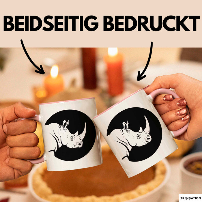 Nashorn Tasse Geschenk Lustige Geschenkidee Spruch Rosa Trendation
