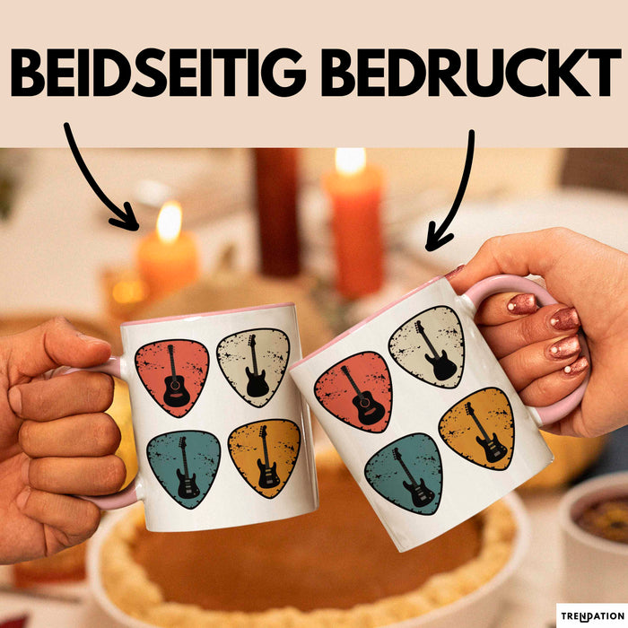 Gitarre Musikliebhaber Musiker Gitarrist Tasse Geschenk Lustige Geschenkidee Spruch Rosa Trendation