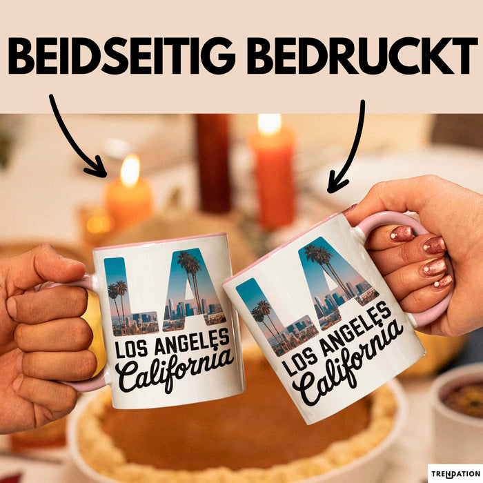 Los Angeles LA Kalifornien USA Tasse Geschenk Lustige Geschenkidee Spruch Rosa Trendation