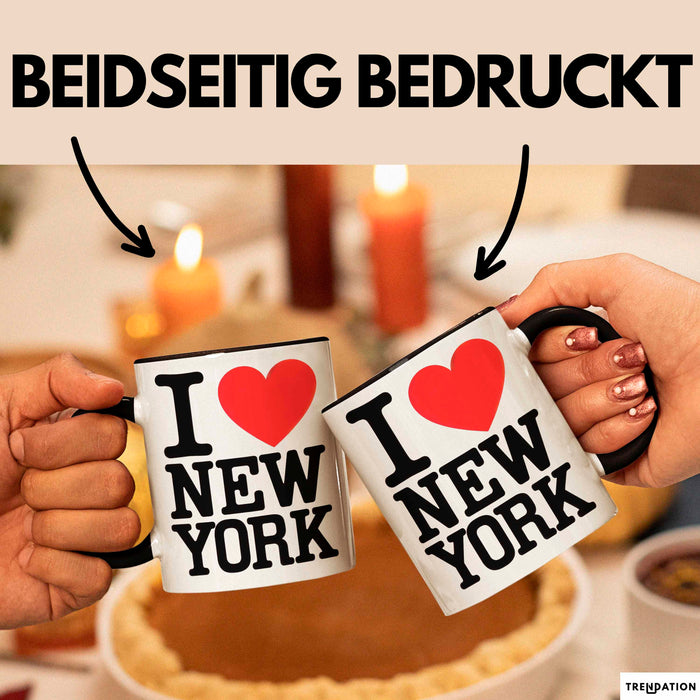 New York City USA Tasse Geschenk Lustige Geschenkidee Spruch Ich Liebe New York Schwarz Trendation