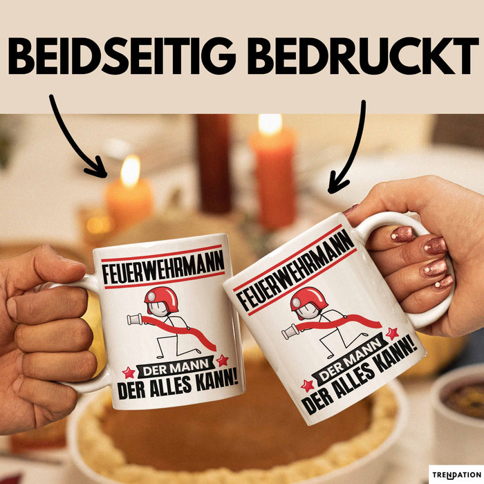 Feuerwehrmann Tasse Geschenk für Feuerwehrmann Der Mann Der Alles Kann Geschenkidee zum Geburtstag Weiß Trendation