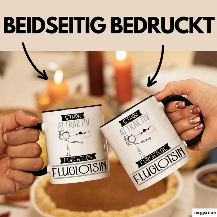 Fluglotsin Tasse Geschenk Becher Stark Attraktiv Furchtlos Fluglotsin Lustige Geschenkidee Trendation