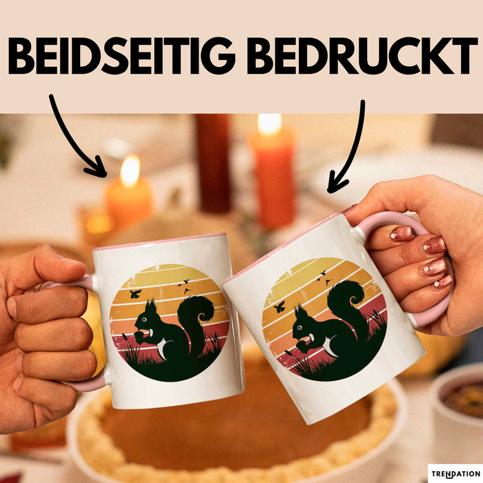 Eichhörnchen Tierliebhaber Retro Tasse Geschenk Lustige Geschenkidee Spruch Rosa Trendation
