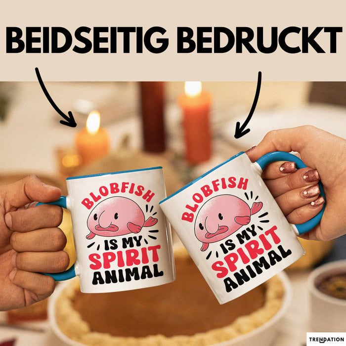 Blobfisch Tasse Geschenk Blobfish Geschenkidee Fan Lustig Humor Becher Blau Trendation