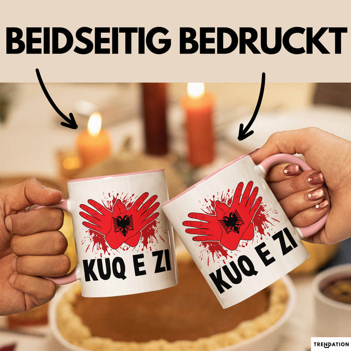 Albanische Flagge Shqip Shqiponja Albanischer Adler Albanien Tasse Geschenkidee Rosa Trendation
