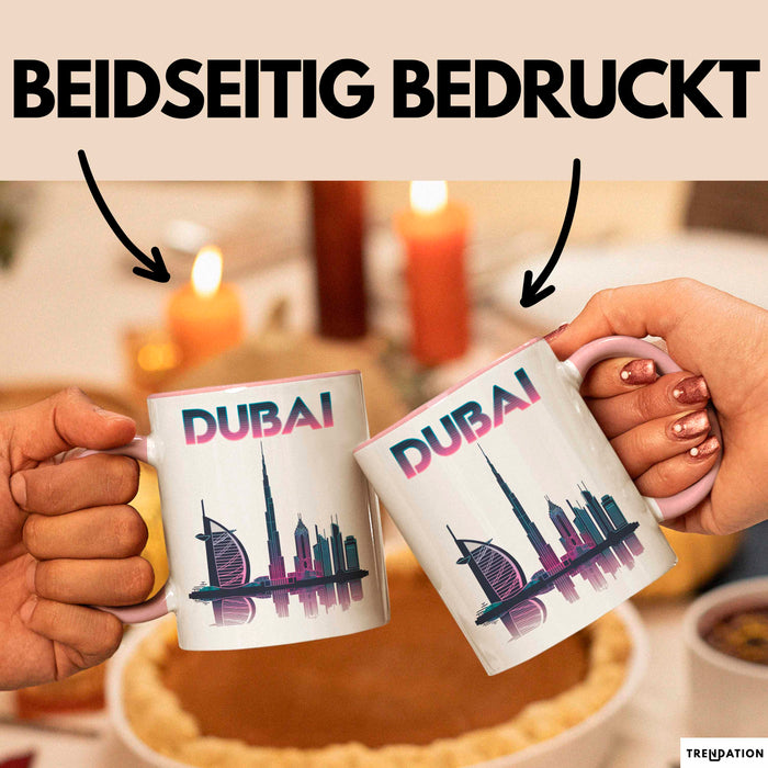Dubai VAE Tasse Geschenk Lustige Geschenkidee Spruch Rosa Trendation