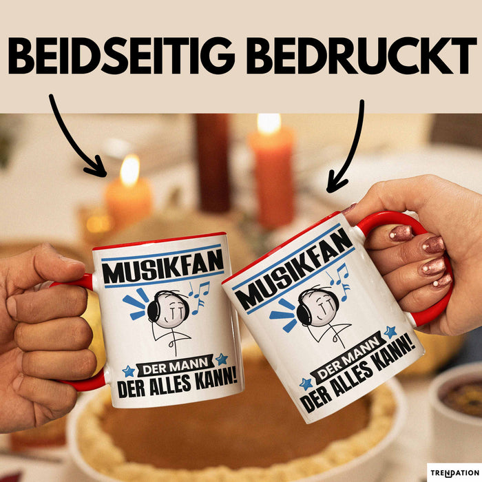Musikfan Tasse Geschenk für Musikfan Der Mann Der Alles Kann Geschenkidee zum Geburtstag Rot Trendation