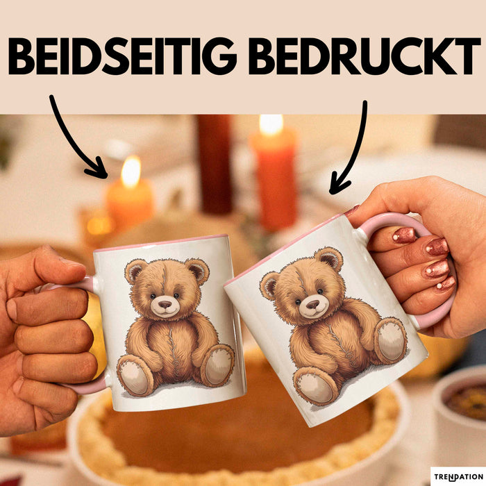 Teddybär Tierliebhaber Tasse Geschenk Lustige Geschenkidee Spruch Rosa Trendation