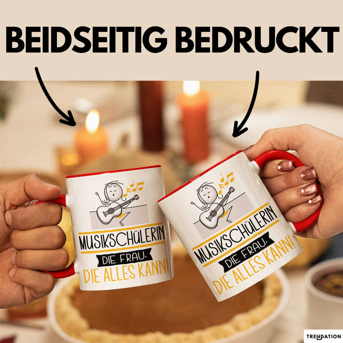 Musikschülerin Geschenk Tasse Becher Die Frau Die Allen Kann Geschenkidee für eine Musikschülerin Lustig Rot Trendation
