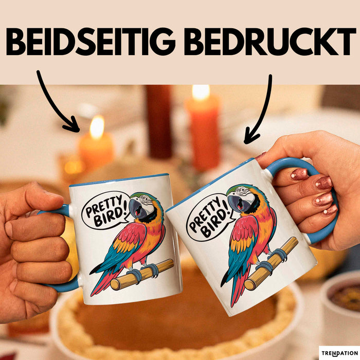 Papageienliebhaber Tasse Geschenkidee Vogelschwätzer Geschenkidee Lustig Blau Trendation
