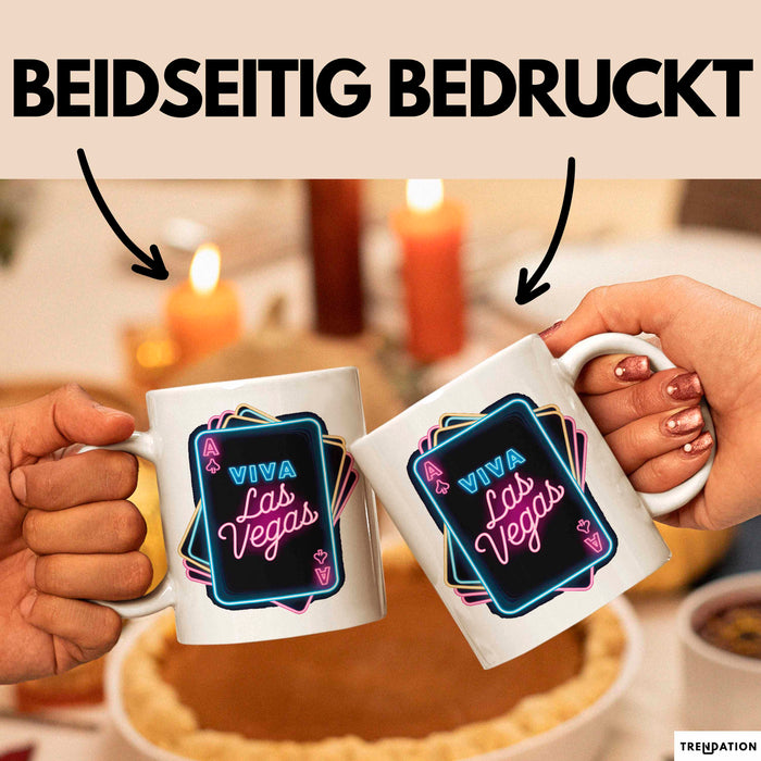 Las Vegas Nevada USA Tasse Geschenk Lustige Geschenkidee Spruch Viva Las Vegas Weiß Trendation
