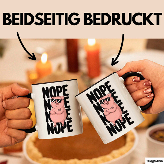 Schweinezüchter Schweine Tier Tasse Becher Geschenk Lustige Geschenkidee Spruch Nö Trendation