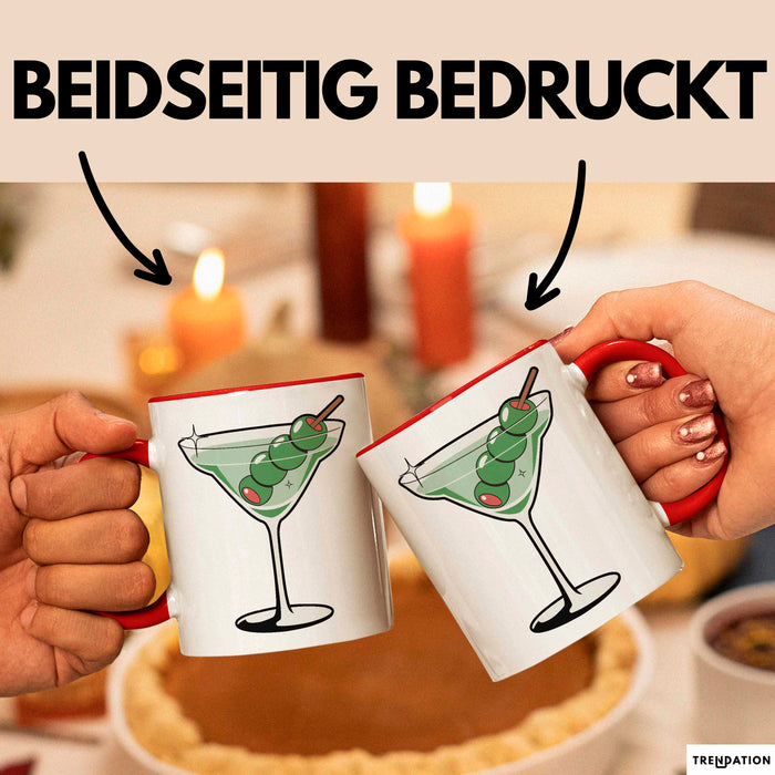 Cocktail Liebhaber Tasse Geschenkidee für Mixologie Fan Rot Trendation