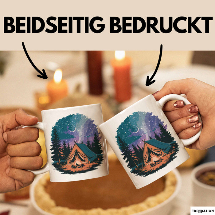 Camper Tasse Geschenkidee für Outdoor Abenteurer Weiß Trendation