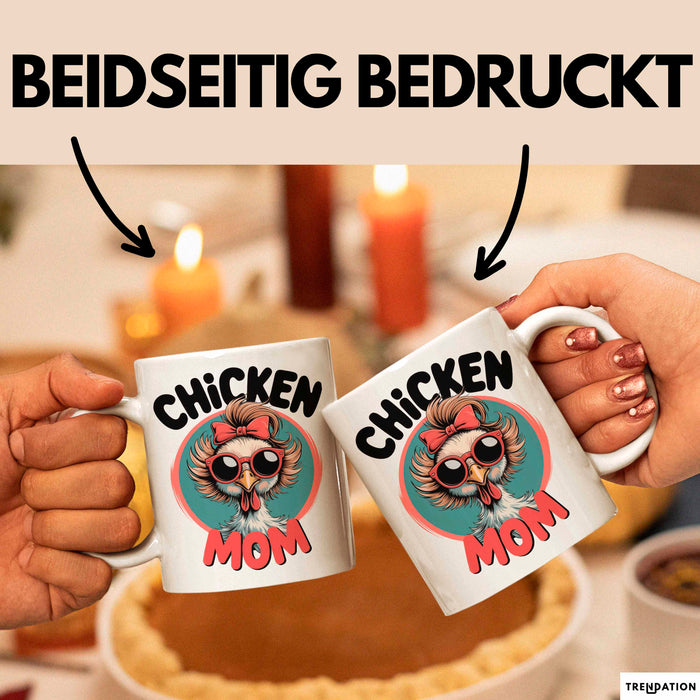 Huhn Tier Bauer Tasse Becher Geschenk Lustige Geschenkidee Spruch Hühnermama Weiß Trendation