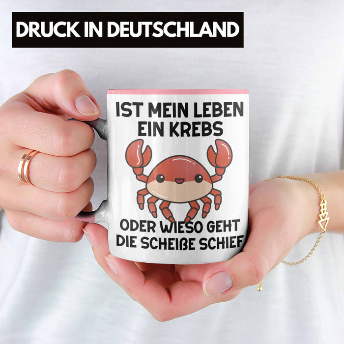 Dank Meme Tasse Spruch Internet Meme Geschenkidee Depressionen Ist Mein Leben Ein Krebs Oder Wieso Geht Die SCH Schief? Rosa Trendation